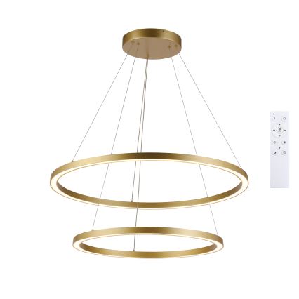 Brilagi - aptumšojama LED lustra uz troses PORTOFINO LED/98W/230V 3000-6000K Ø 80 cm zelta + ar tālvadības pulti