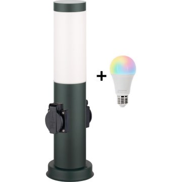 Brilagi - regulējama LED RGBW āra lampa ar 2 ligzdām 1xE27/15W/230V 2700-6500K IP44 40 cm antracīts