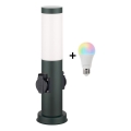 Brilagi - regulējama LED RGBW āra lampa ar 2 ligzdām 1xE27/9W/230V 2700-6500K IP44 40 cm antracīts