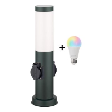 Brilagi - regulējama LED RGBW āra lampa ar 2 ligzdām 1xE27/9W/230V 2700-6500K IP44 40 cm antracīts