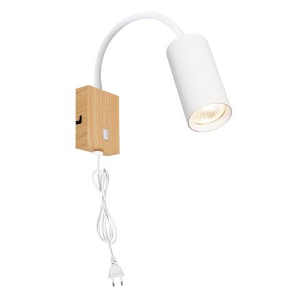 BRILAGI - Lokana sienas lampa ar slēdzi SELE 1xGU10/30W/230V balta/ozolkoka dekors
