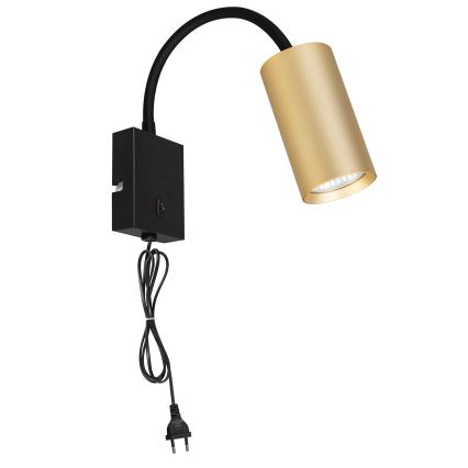 BRILAGI - Regulējama sienas lampa ar slēdzi SELE 1xGU10/30W/230V melna/zelta