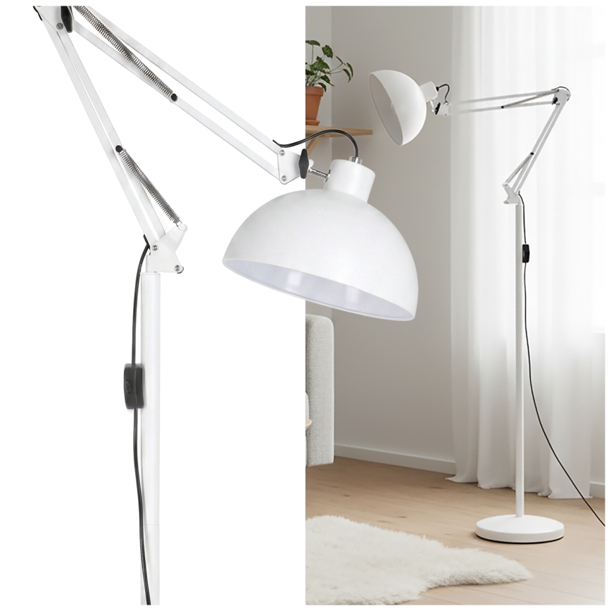 Brilagi - Regulējama stāvlampa TASKER 1xE27/60W/230V 157 cm balta