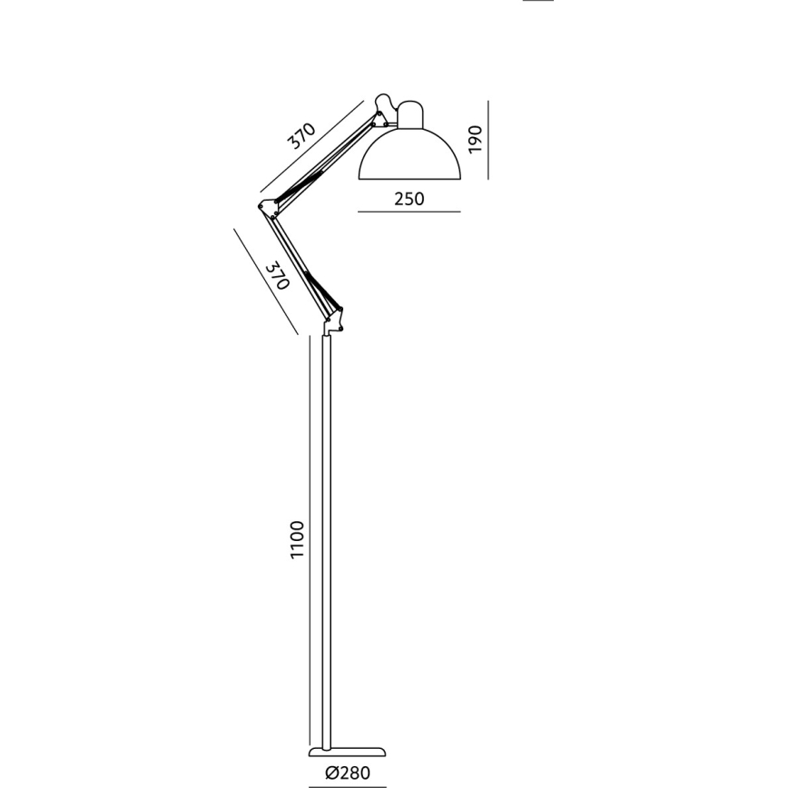BRILAGI - Regulējama stāvlampa TASKER 1xE27/60W/230V 157 cm balta