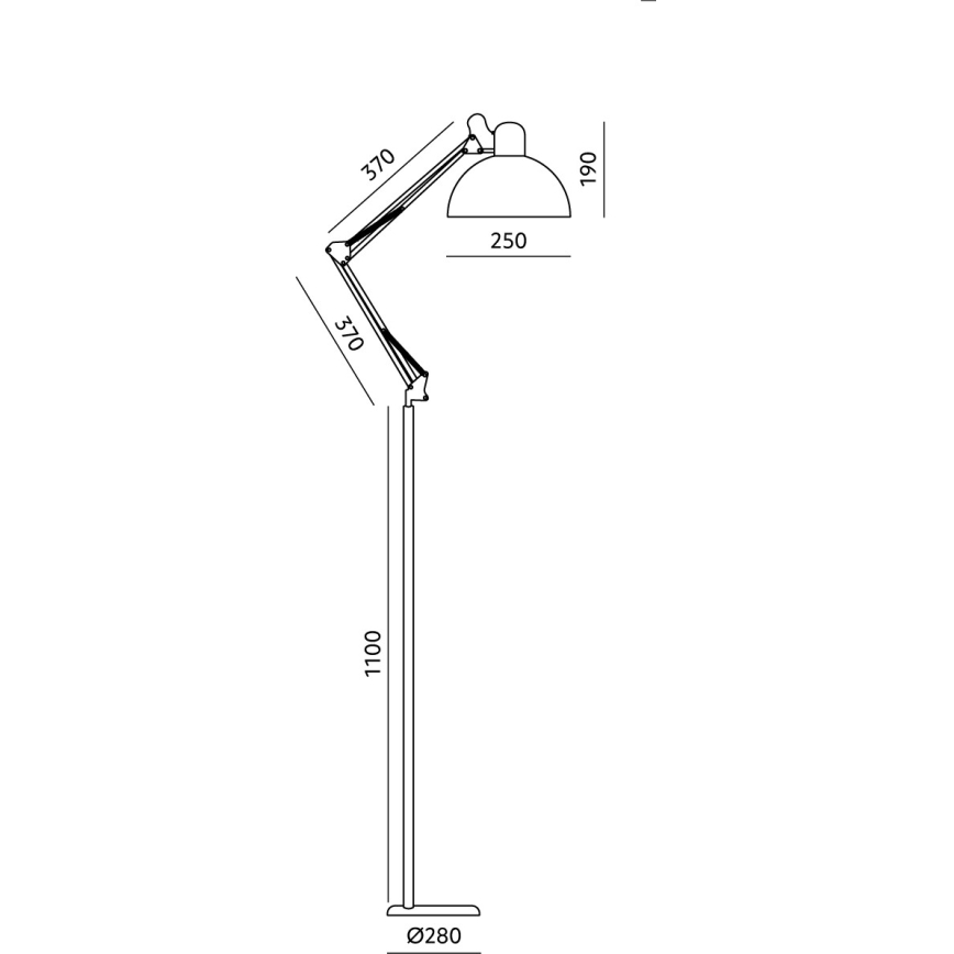 BRILAGI - Regulējamā TASKER grīdas lampa 1xE27/60W/230V 157 cm melna