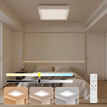 Brilagi - Regulējama vannas plafona lampa FRAME SMART LED/24W/230V 30x30 cm 3000-6000K IP44 balta + tālvadības pults