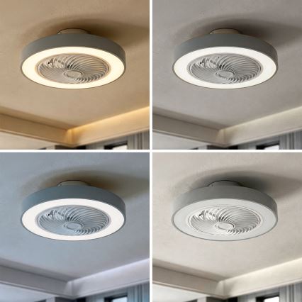 Brilagi - LED dimējams griestu gaismeklis ar ventilatoru LED/38W/230V 3000-6500K Ø 50 cm pelēks + tālvadības pults