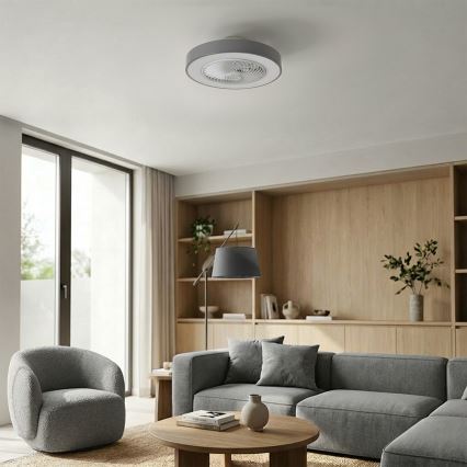 Brilagi - LED dimējams griestu gaismeklis ar ventilatoru LED/38W/230V 3000-6500K Ø 50 cm pelēks + tālvadības pults