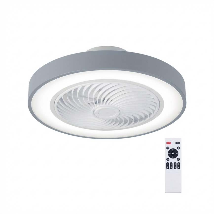 Brilagi - LED dimējams griestu gaismeklis ar ventilatoru LED/38W/230V 3000-6500K Ø 50 cm pelēks + tālvadības pults