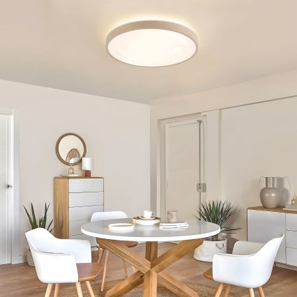 Brilagi - LED aptumšojams griestu gaismeklis GLASS POOL DOUBLE LED/60W/230V 3000-6000K 50 cm bēšs + tālvadības pults