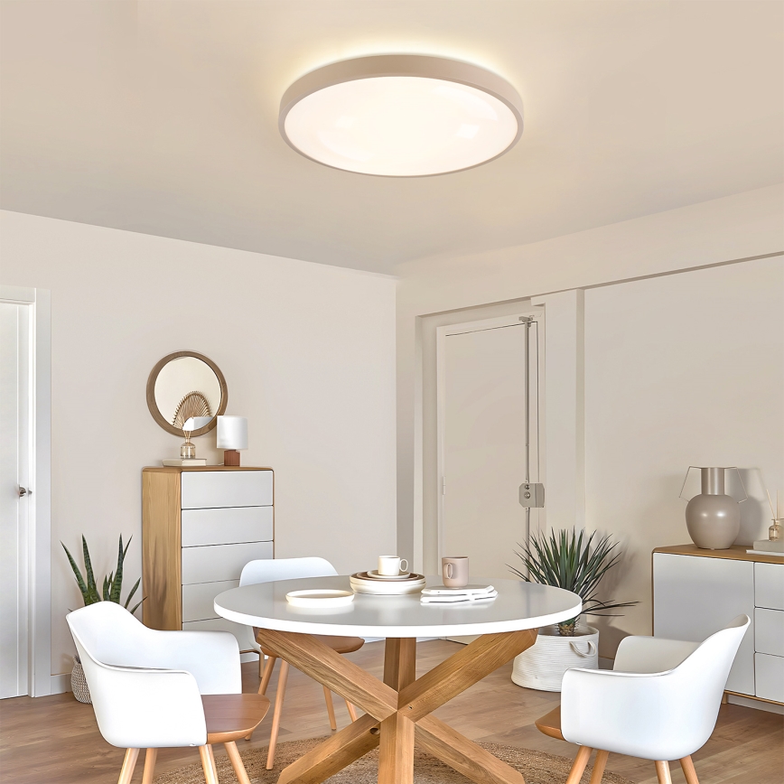 Brilagi - LED aptumšojams griestu gaismeklis GLASS POOL DOUBLE LED/60W/230V 3000-6000K 50 cm bēšs + tālvadības pults