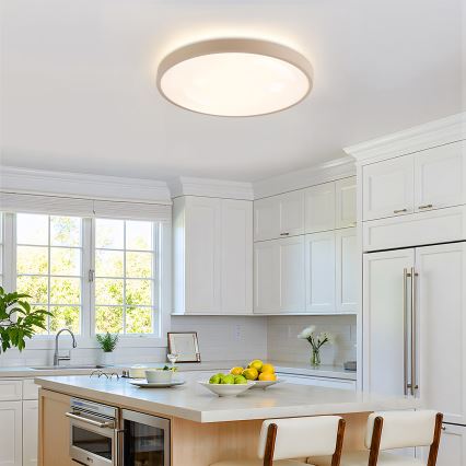 Brilagi - LED aptumšojams griestu gaismeklis GLASS POOL DOUBLE LED/60W/230V 3000-6000K 50 cm bēšs + tālvadības pults