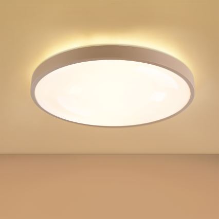 Brilagi - LED aptumšojams griestu gaismeklis GLASS POOL DOUBLE LED/60W/230V 3000-6000K 50 cm bēšs + tālvadības pults