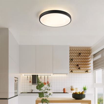 Brilagi - LED aptumšojams griestu gaismeklis GLASS POOL DOUBLE LED/48W/230V 3000-6000K 40 cm melns + tālvadības pults