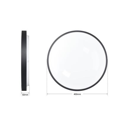 Brilagi - LED aptumšojams griestu gaismeklis GLASS POOL DOUBLE LED/48W/230V 3000-6000K 40 cm melns + tālvadības pults