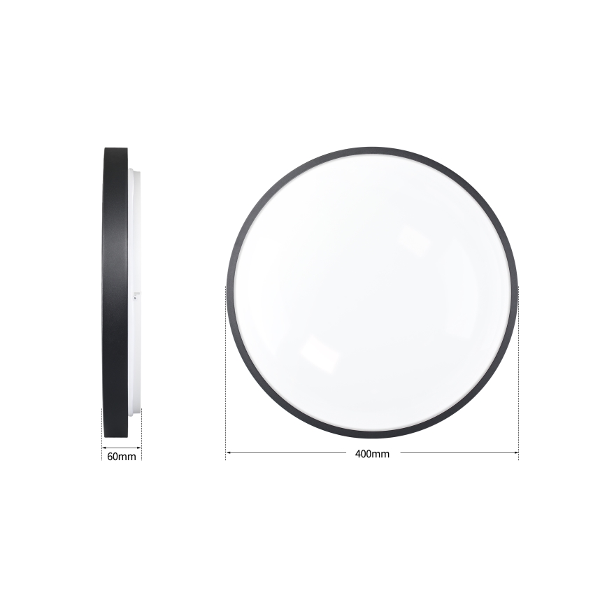 Brilagi - LED aptumšojams griestu gaismeklis GLASS POOL DOUBLE LED/48W/230V 3000-6000K 40 cm melns + tālvadības pults