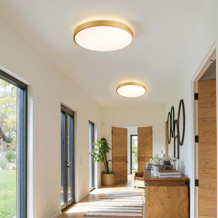 Brilagi - Aptumšojams LED griestu gaismeklis GLASS POOL DOUBLE LED/48W/230V 3000-6000K 40 cm zelta + tālvadības pults