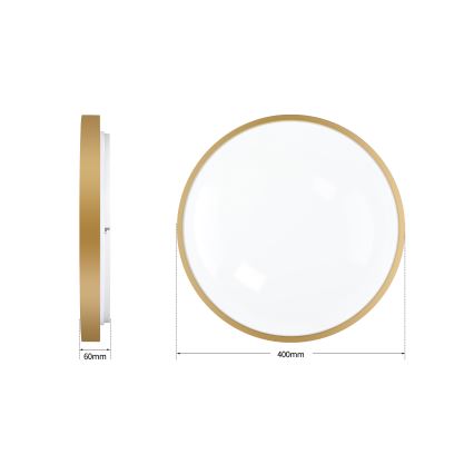 Brilagi - Aptumšojams LED griestu gaismeklis GLASS POOL DOUBLE LED/48W/230V 3000-6000K 40 cm zelta + tālvadības pults