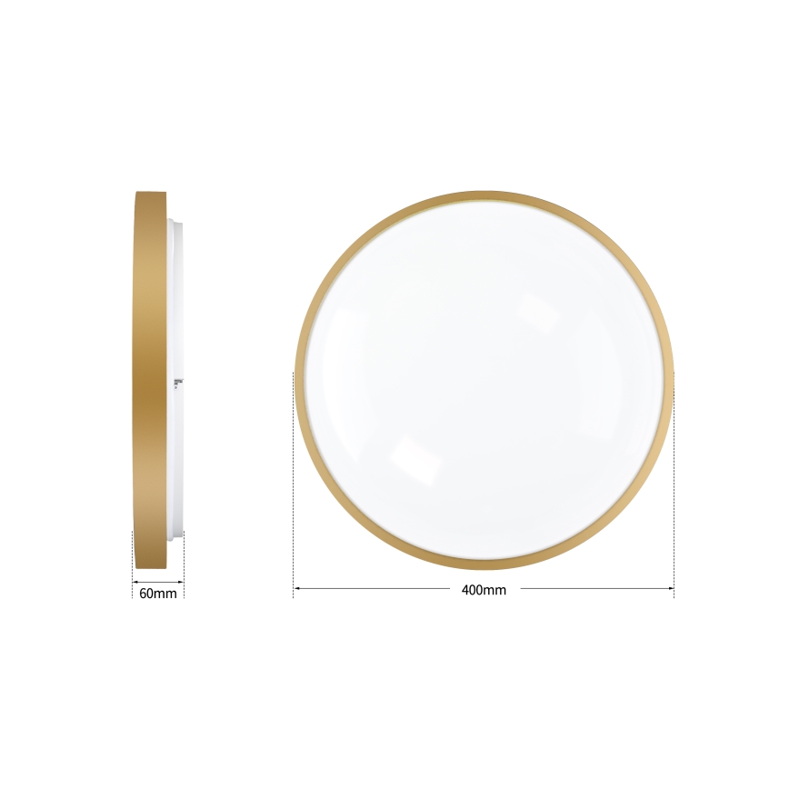 Brilagi - Aptumšojams LED griestu gaismeklis GLASS POOL DOUBLE LED/48W/230V 3000-6000K 40 cm zelta + tālvadības pults