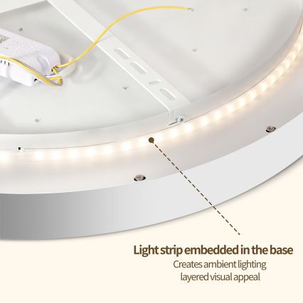 Brilagi - LED ar regulējamu spilgtumu griestu gaismeklis GLASS POOL DOUBLE LED/60W/230V 3000-6000K 50 cm balts + tālvadības pults