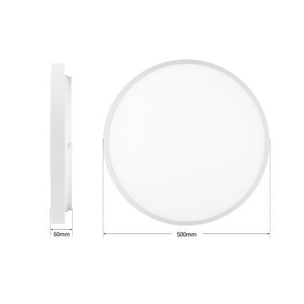 Brilagi - LED ar regulējamu spilgtumu griestu gaismeklis GLASS POOL DOUBLE LED/60W/230V 3000-6000K 50 cm balts + tālvadības pults