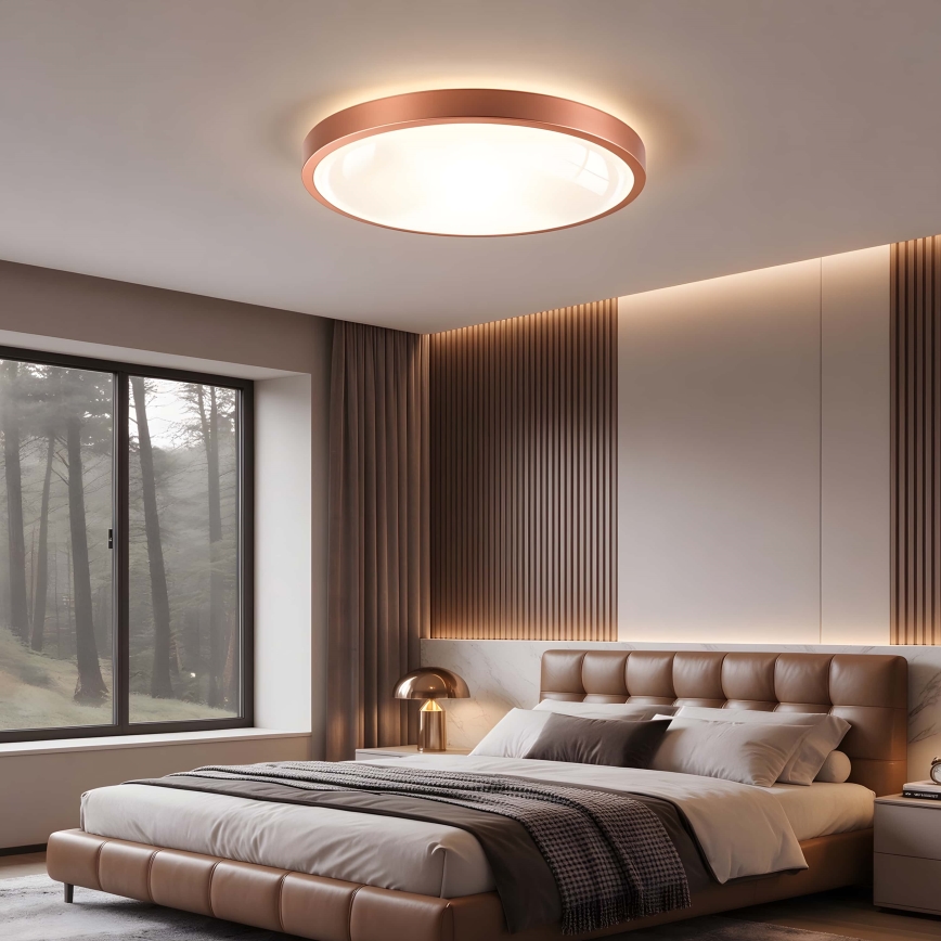 BRILAGI - LED griestu gaismeklis ar regulējamu spilgtumu GLASS POOL DOUBLE LED/60W/230V pr. 50 cm vara krāsas + tālvadības pults