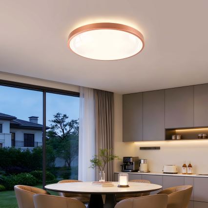 BRILAGI - LED griestu gaismeklis ar regulējamu spilgtumu GLASS POOL DOUBLE LED/60W/230V pr. 50 cm vara krāsas + tālvadības pults