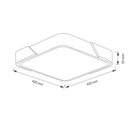 Brilagi - LED griestu gaismeklis PILANA ar regulējamu spilgtumu LED/48W/230V 3000-6500K ozols/melns 42x42 cm + tālvadības pults