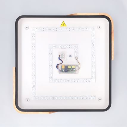 Brilagi - LED griestu gaismeklis PILANA ar regulējamu spilgtumu LED/48W/230V 3000-6500K ozols/melns 42x42 cm + tālvadības pults