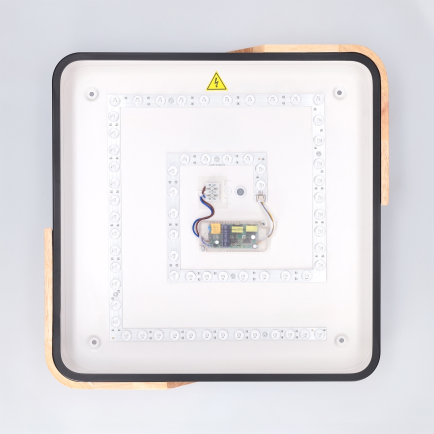 Brilagi - LED griestu gaismeklis PILANA ar regulējamu spilgtumu LED/48W/230V 3000-6500K ozols/melns 42x42 cm + tālvadības pults