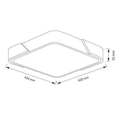 Brilagi - LED griestu gaismeklis PILANA ar regulējamu spilgtumu LED/48W/230V 3000-6500K ozols/melns 42x42 cm + tālvadības pults