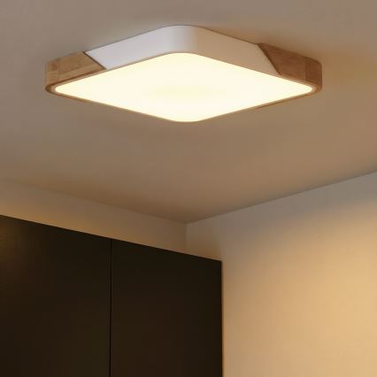 Brilagi - regulējams LED griestu lukturis PILANA LED/60W/230V 3000-6500K ozols/balts 56x56 cm + tālvadības pults