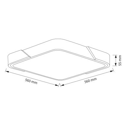 BRILAGI - regulējams LED griestu lukturis PILANA LED/60W/230V 3000-6500K ozols/balts 56x56 cm + tālvadības pults
