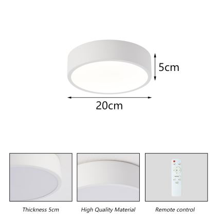Brilagi - LED dimējamais griestu gaismeklis POOL LED/18W/230V 3000-6000K 20 cm balts + tālvadības pults