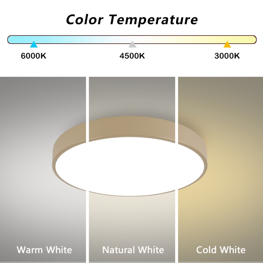 Brilagi - LED aptumšojams griestu gaismeklis POOL LED/60W/230V 3000-6000K Ø 60 cm bēšs + tālvadības pults