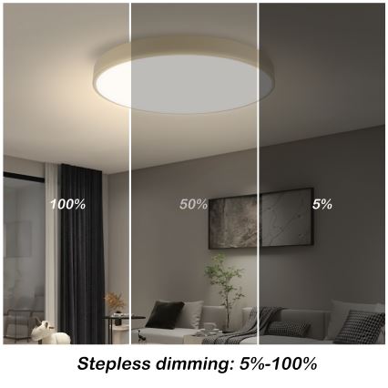 Brilagi - regulējama LED griestu lampa POOL SMART LED/60W/230V 3000-6000K Ø 50 cm Wi-Fi Tuya bēša + tālvadības pults