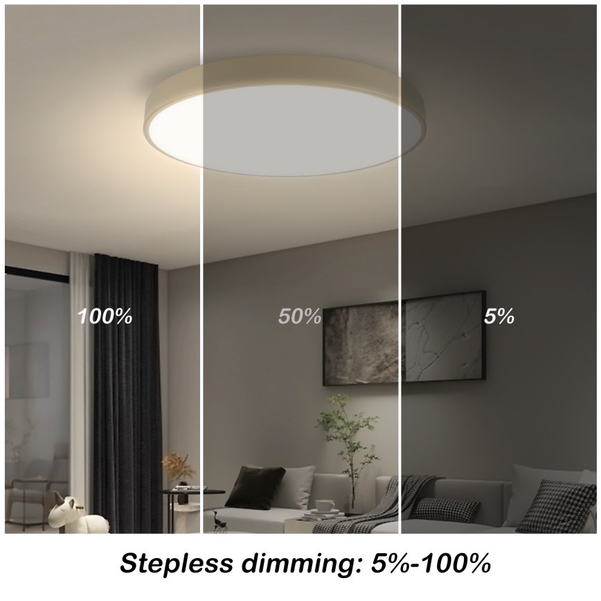 Brilagi - regulējama LED griestu lampa POOL SMART LED/60W/230V 3000-6000K Ø 50 cm Wi-Fi Tuya bēša + tālvadības pults