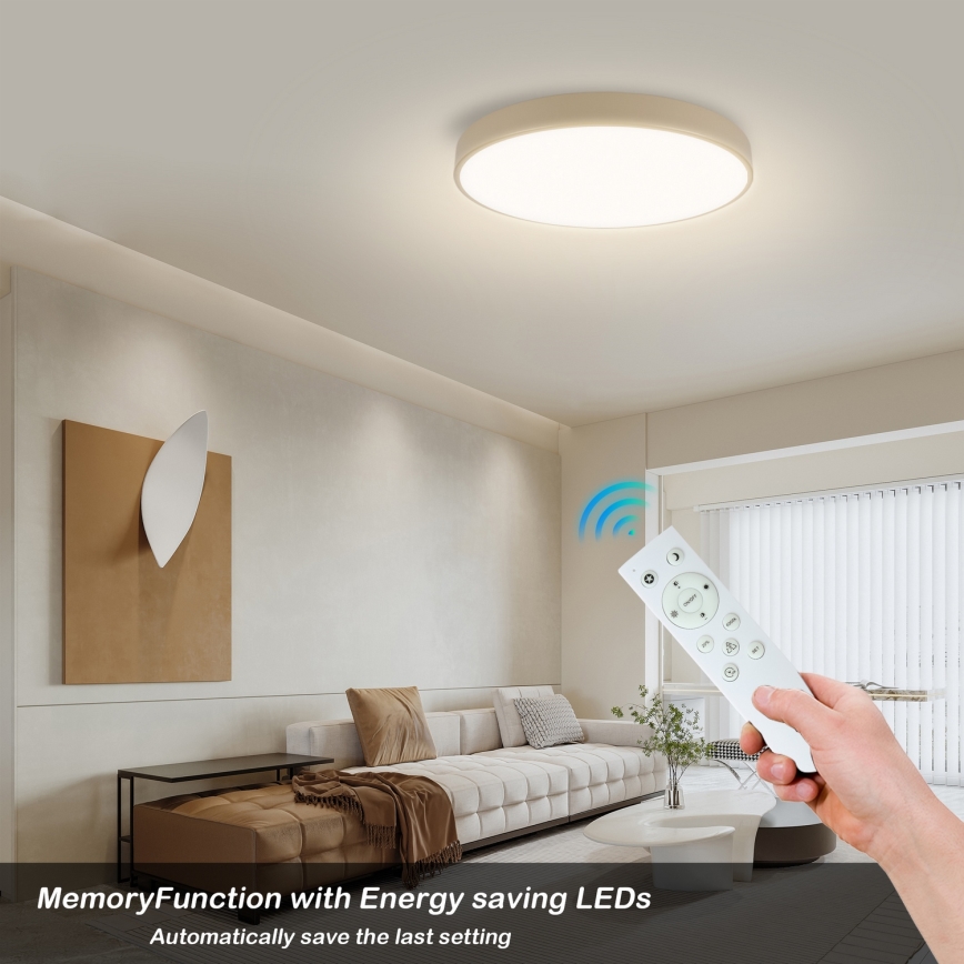 Brilagi - regulējama LED griestu lampa POOL SMART LED/60W/230V 3000-6000K Ø 50 cm Wi-Fi Tuya bēša + tālvadības pults