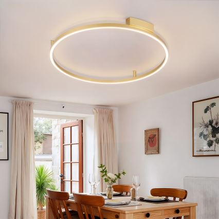 Brilagi - PORTOFINO dimmējama LED griestu lampa LED/60W/230V 3000-6000K Ø 80 cm zelta krāsā + tālvadības pults