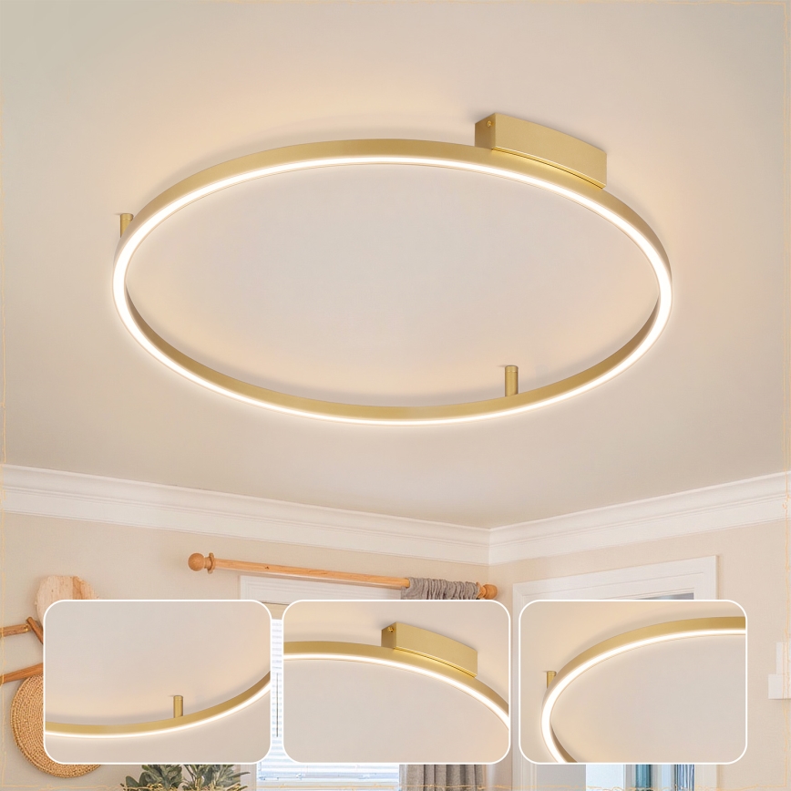Brilagi - LED regulējama griestu lampa PORTOFINO LED/60W/230V 3000-6000K Ø 80 cm zelta + tālvadības pults