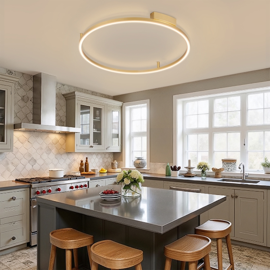 Brilagi - LED regulējama griestu lampa PORTOFINO LED/60W/230V 3000-6000K Ø 80 cm zelta + tālvadības pults