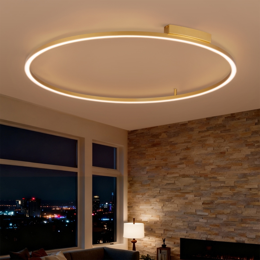 Brilagi - LED regulējama griestu lampa PORTOFINO LED/85W/230V 3000-6000K Ø 120 cm zelta ar tālvadības pulti