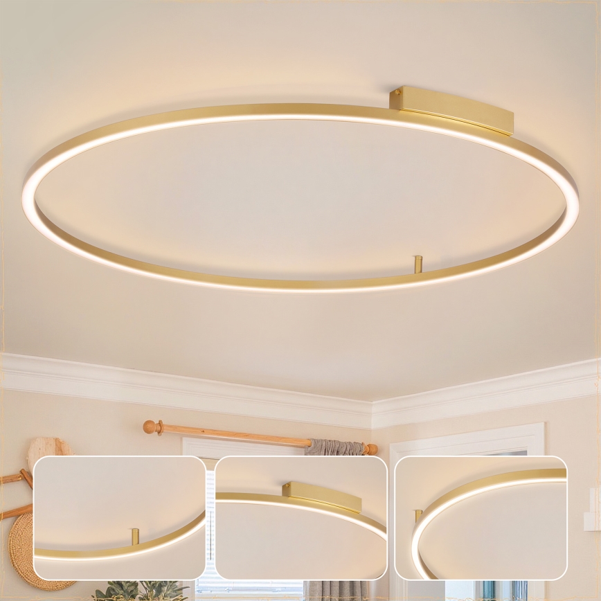 Brilagi - LED regulējama griestu lampa PORTOFINO LED/85W/230V 3000-6000K Ø 120 cm zelta ar tālvadības pulti