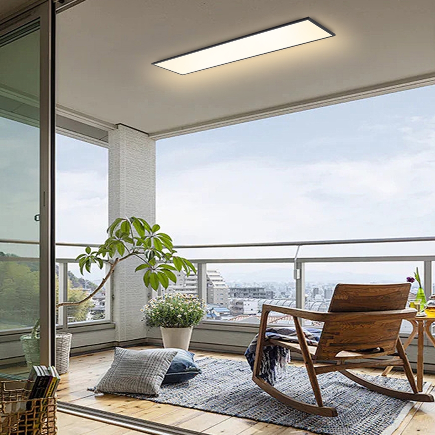 Brilagi - LED aptumšojama griestu lampa SLIMFRAME LED/58W/230V 120x30 cm 3000-6000K melna + tālvadības pults