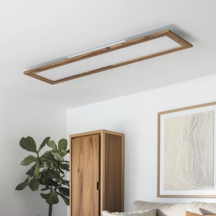 Brilagi - dimējama LED griestu lampa SLIMFRAME WOOD LED/58W/230V 124x33,7 cm 3000-6000K brūna + ar tālvadību