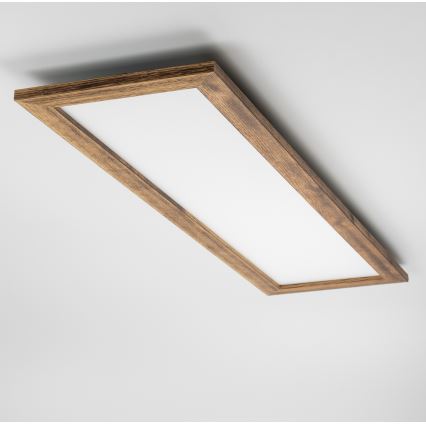Brilagi - dimējama LED griestu lampa SLIMFRAME WOOD LED/58W/230V 124x33,7 cm 3000-6000K brūna + ar tālvadību