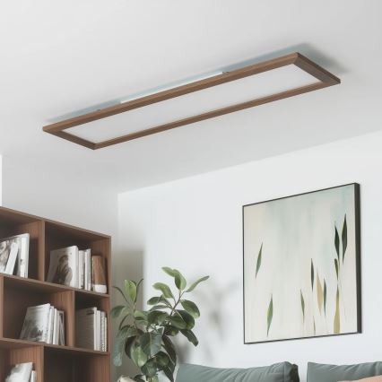 Brilagi - LED dimmējams griestu gaismeklis SLIMFRAME WOOD LED/58W/230V 124x34 cm 3000-6000K tumši brūns + ar tālvadības pulti