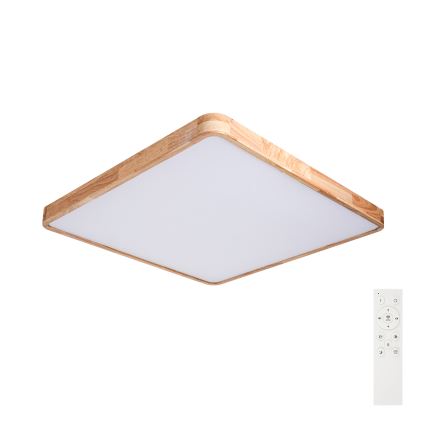 BRILAGI - LED regulējams griestu gaismeklis WOODLINE SQUARE LED/100W/230V 3000-6000K ozolkoka 80x80 cm + tālvadības pults