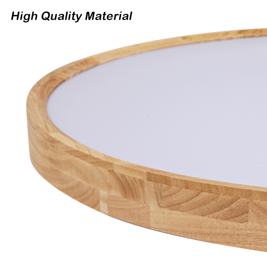 Brilagi - LED regulējama griestu lampa WOODROUND LED/30W/230V 3000-6000K Ø 40 cm koka CRI 90 + tālvadības pults