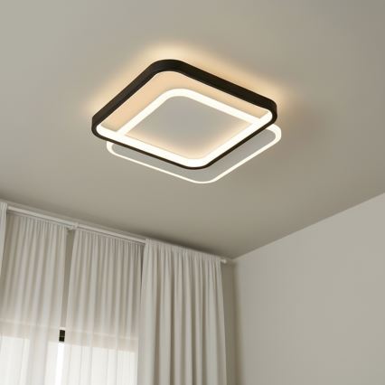 Brilagi - LED ar regulējamu spilgtumu griestu gaismeklis FLARE LED/43W/230V 3000-6000K 39,5x45 cm balta/melna + tālvadības pults